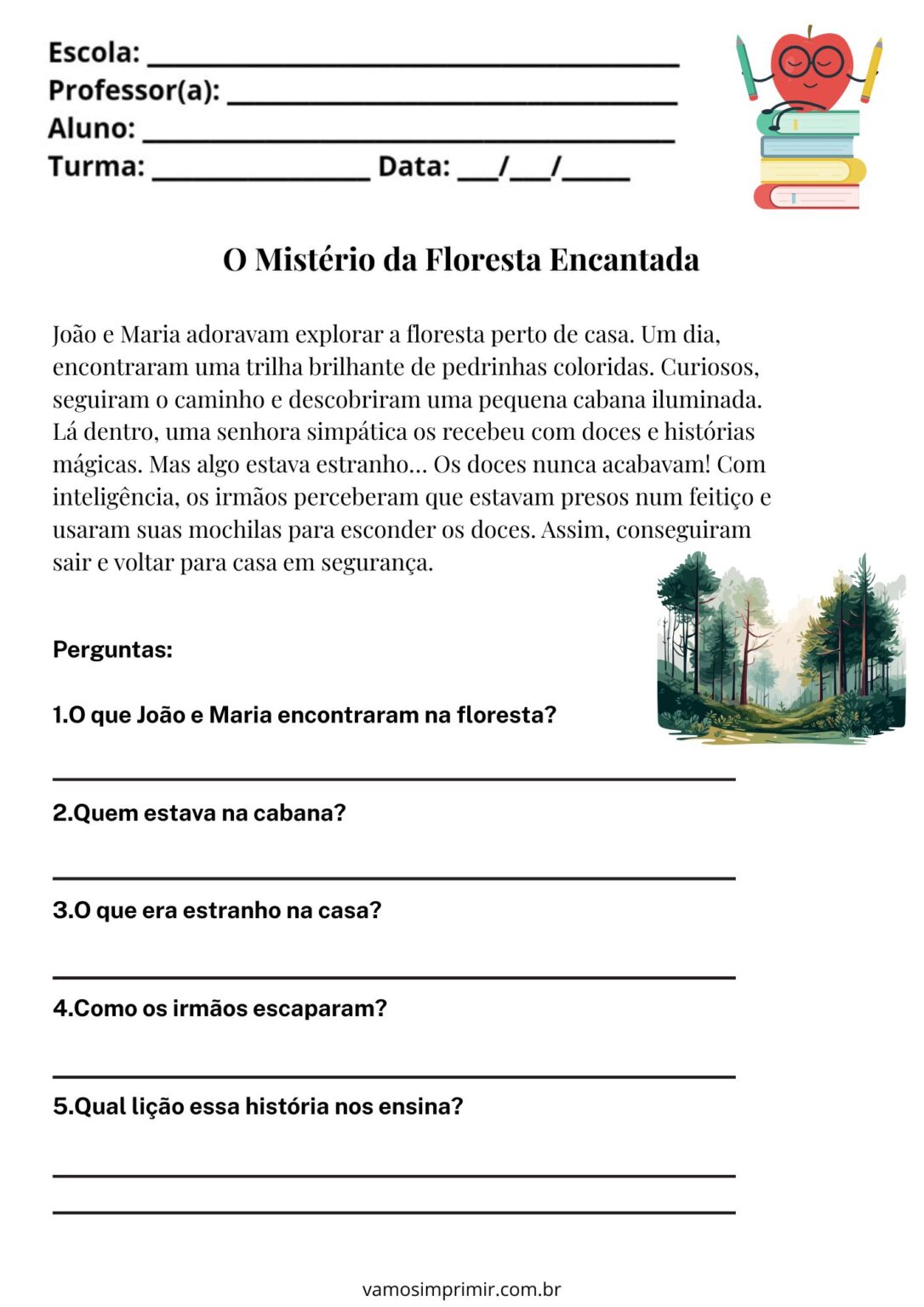 Leitura e interpretação de texto para o 3° ano para imprimir – Vamos ...