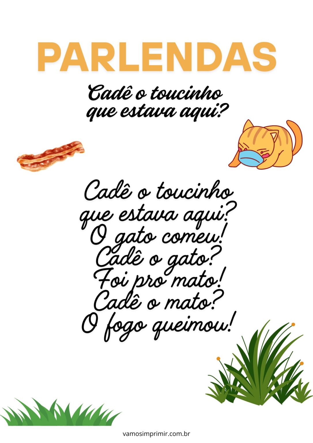 Parlendas para imprimir – Vamos Imprimir