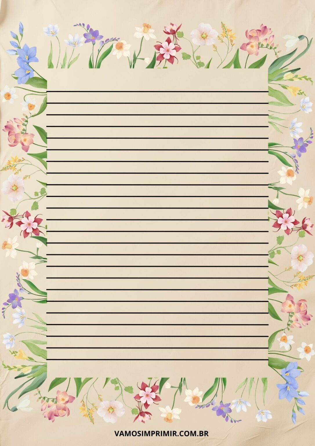 Papel de Carta para imprimir: 67 Modelos – Vamos Imprimir