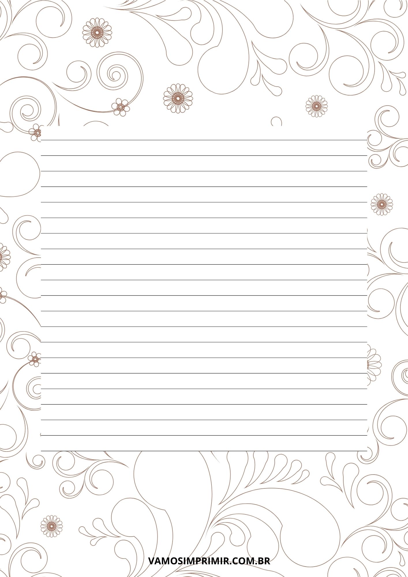 Papel de Carta para imprimir: 67 Modelos – Vamos Imprimir