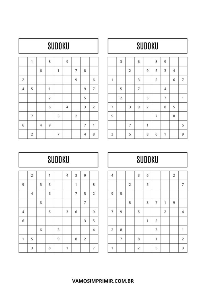10 Atividades De Sudoku Para Imprimir Sudoku Para Imprimir Atividades